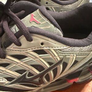 Mizuno Gray, Navy & Pink Athletic Running Shoes